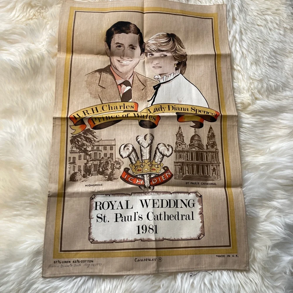 Royal Wedding 👑 Princess Diana Prince Charles 80s Souvenir British tea 🫖 ☕️